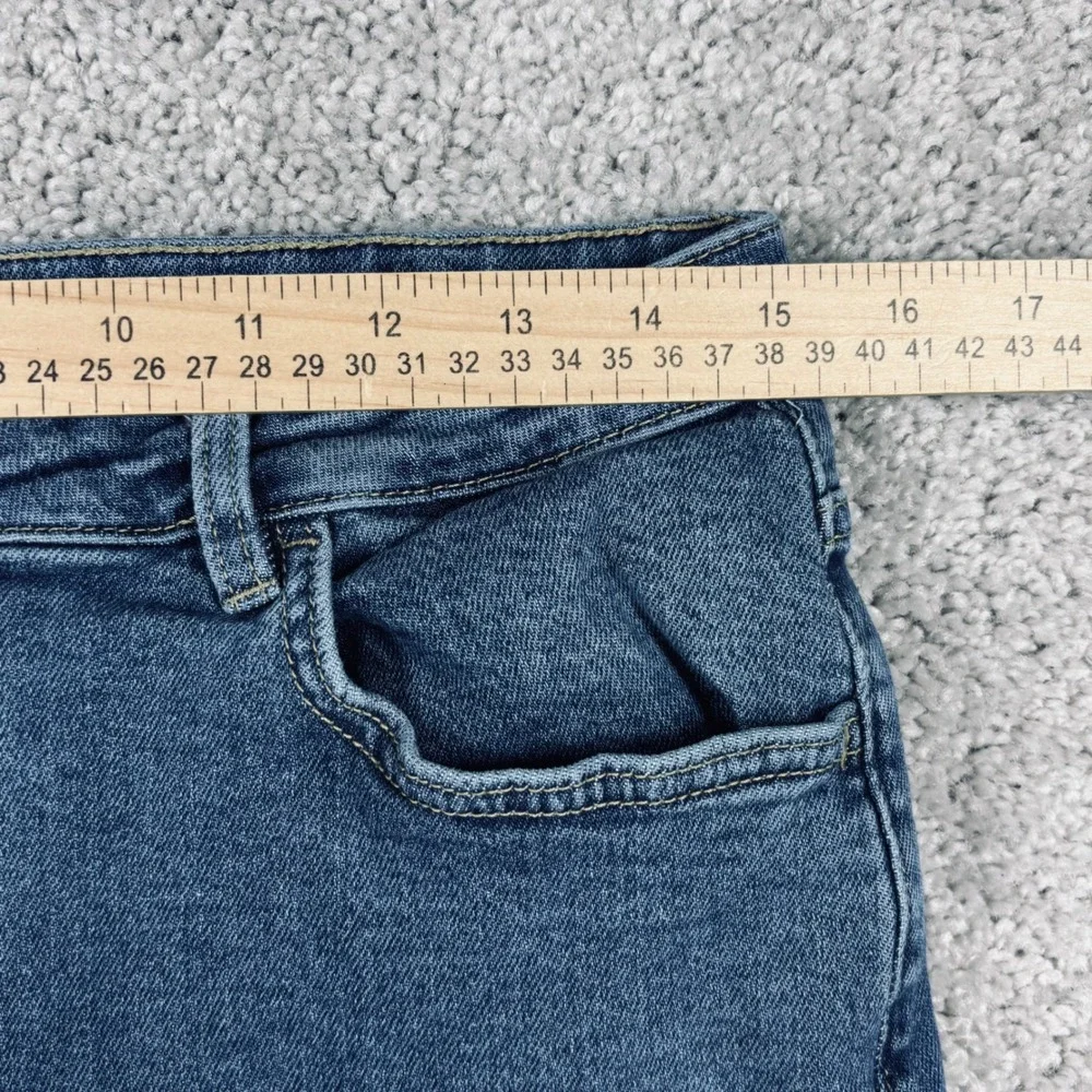 Emile Promod Womens High Rise Straight Leg Jeans‎ Medium Wash Blue Size UK 16